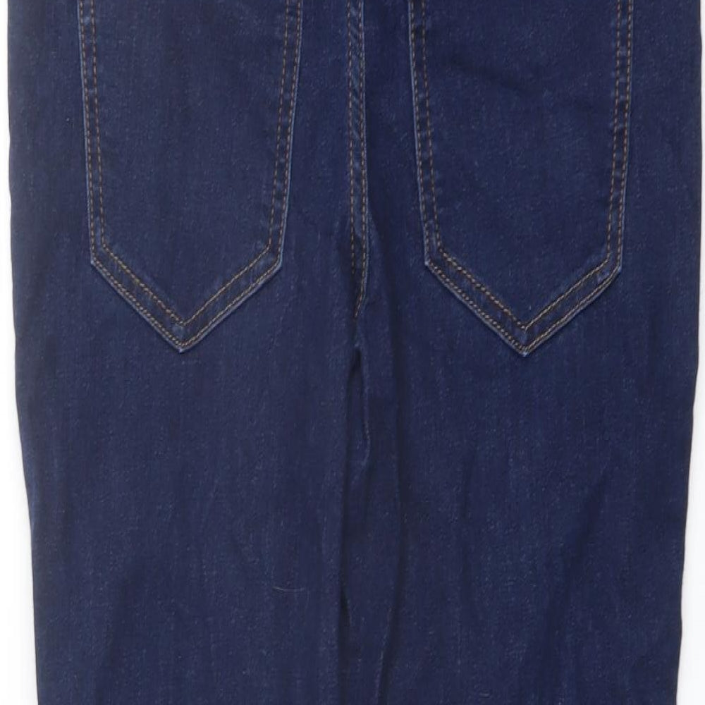 Marks and Spencer Womens Blue Cotton Skinny Jeans Size 12 L27 in Regular Button