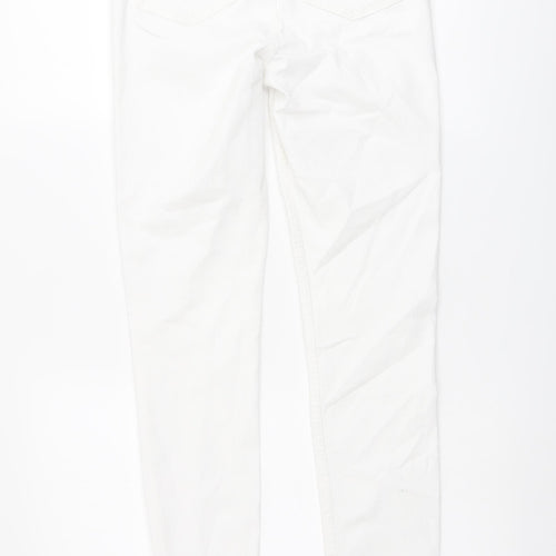 Marks and Spencer Womens White Cotton Skinny Jeans Size 8 L30 in Regular Button