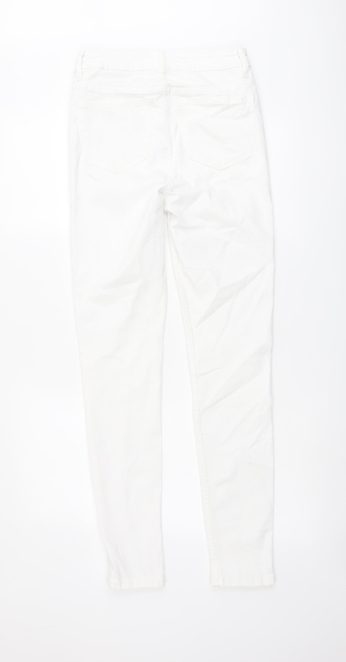 Marks and Spencer Womens White Cotton Skinny Jeans Size 8 L30 in Regular Button