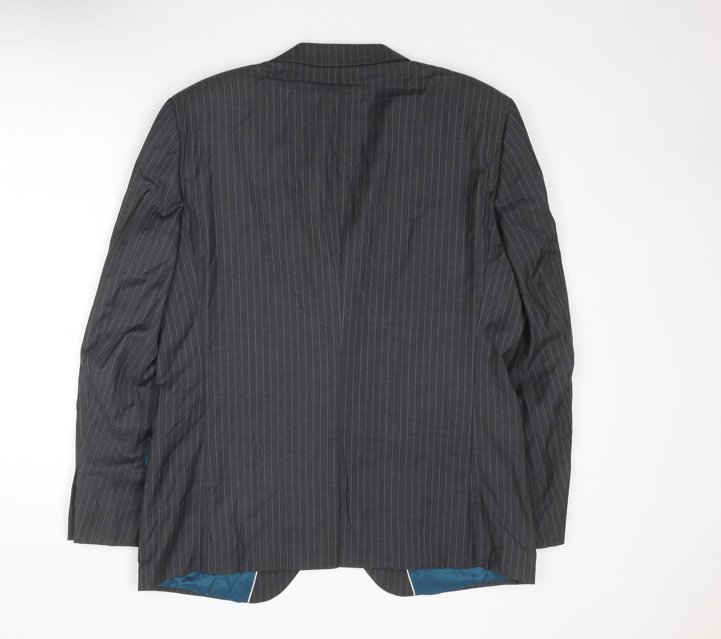 NEXT Mens Grey Striped Wool Jacket Suit Jacket Size 44 Regular