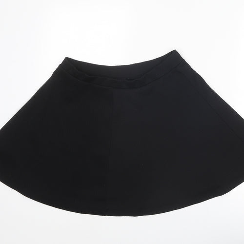 Dorothy Perkins Womens Black Polyester Swing Skirt Size 16