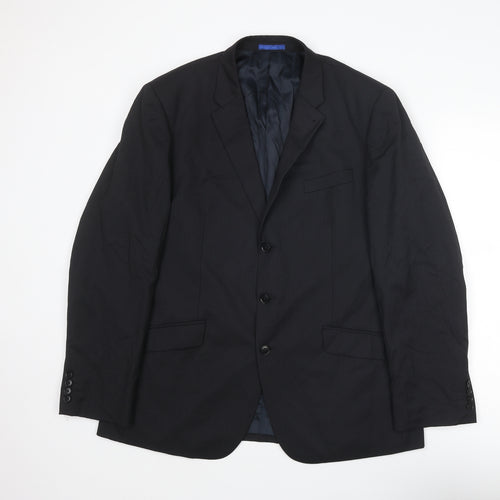 NEXT Mens Black Striped Wool Jacket Suit Jacket Size 44 Regular