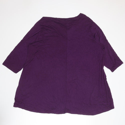 Yours Womens Purple Viscose Tunic Blouse Size 22 Boat Neck - Size 22-24