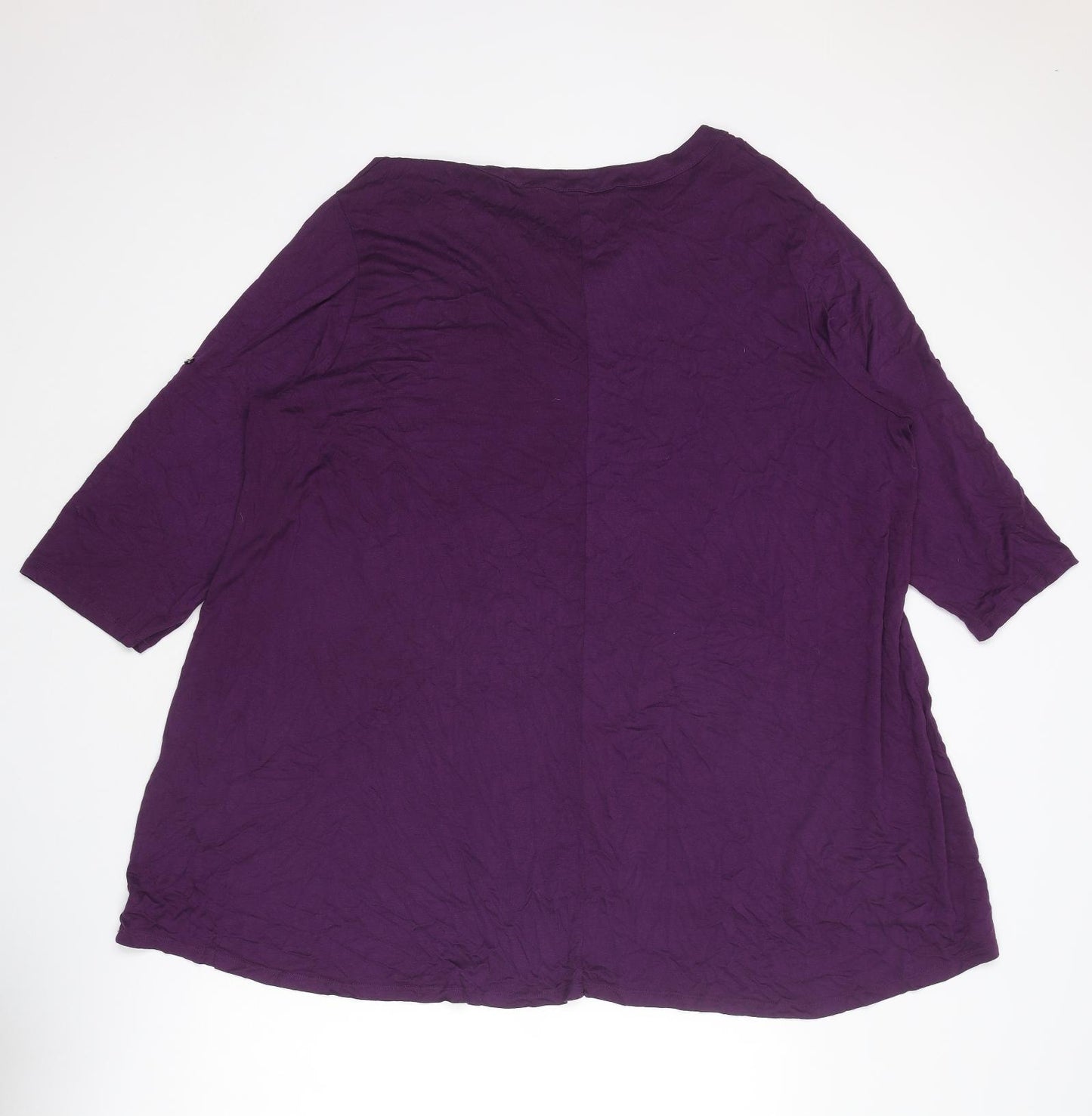 Yours Womens Purple Viscose Tunic Blouse Size 22 Boat Neck - Size 22-24
