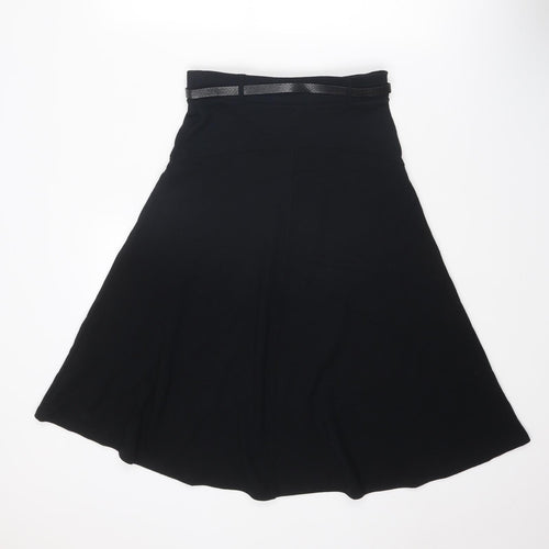 Marks and Spencer Womens Black Polyester Flare Skirt Size 8