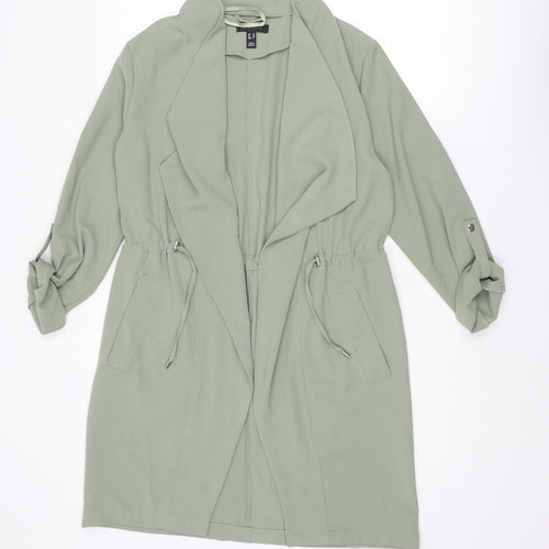 New Look Womens Green Overcoat Coat Size 10