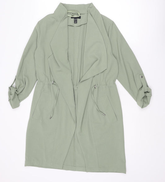 New Look Womens Green Overcoat Coat Size 10