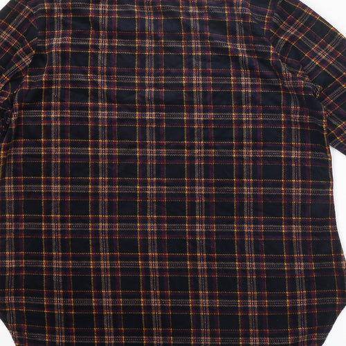 Beloved Womens Multicoloured Plaid Polyester Basic Blouse Size L Round Neck