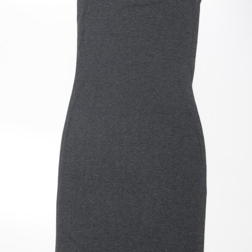 Dorothy Perkins Womens Grey Polyester Tank Dress Size 6 Scoop Neck Pullover