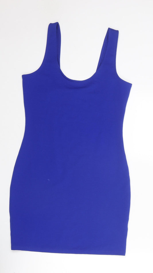 Divided by H&M Womens Blue Polyester Tank Dress Size 14 Scoop Neck Pullover