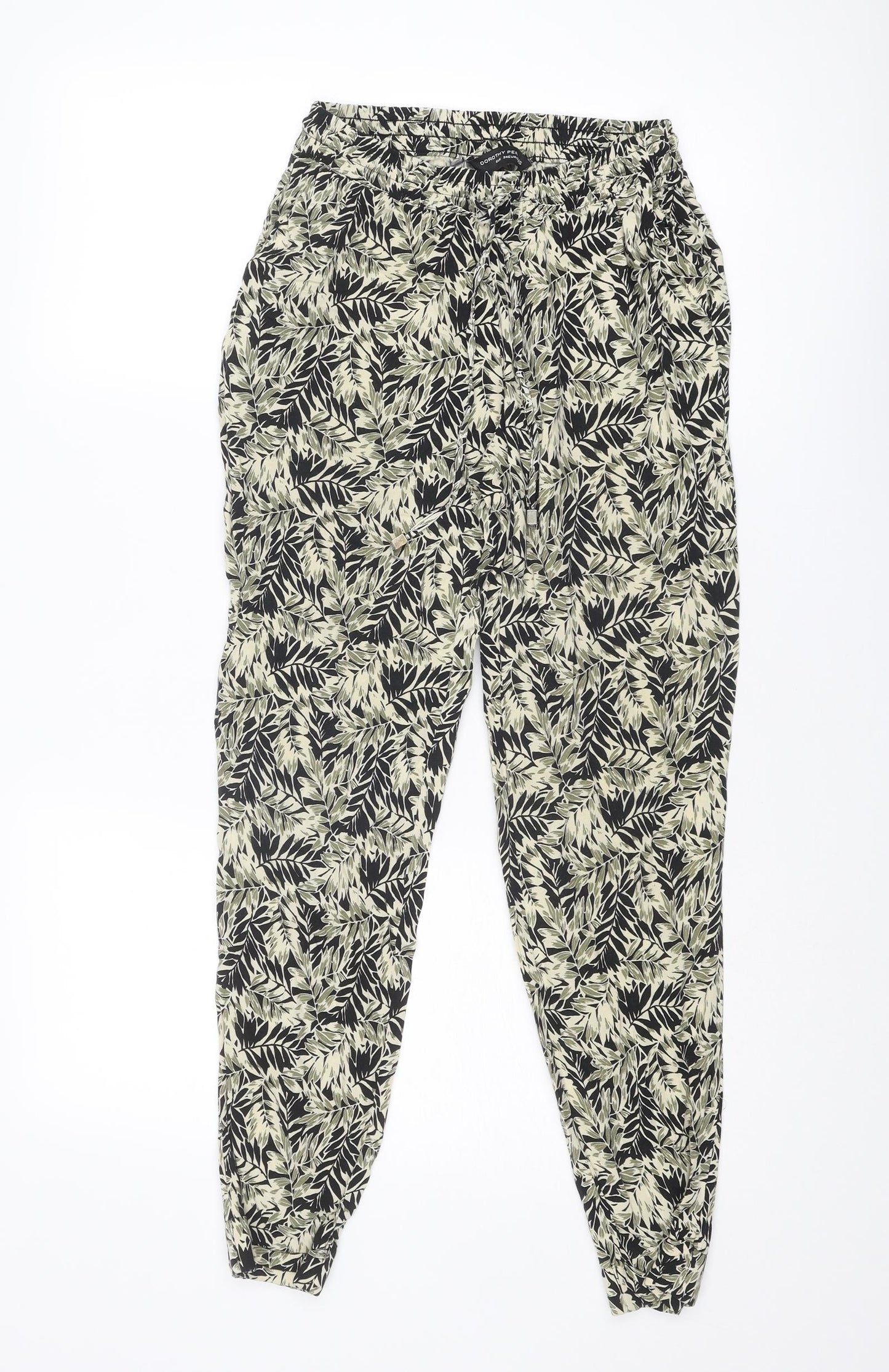 Dorothy Perkins Womens Multicoloured Geometric Viscose Jogger Trousers Size 6 L29 in Regular Drawstring