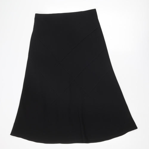 Marks and Spencer Womens Black Polyester A-Line Skirt Size 12