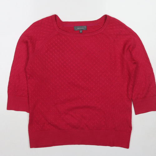 Per Una Womens Pink Round Neck Acrylic Pullover Jumper Size 12