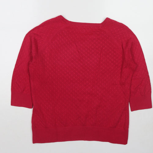 Per Una Womens Pink Round Neck Acrylic Pullover Jumper Size 12