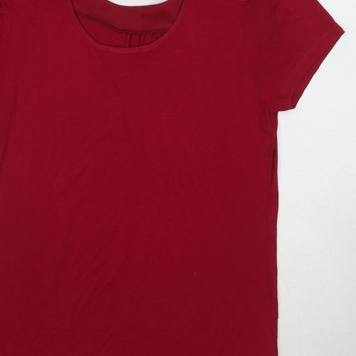 Laura Ashley Womens Pink Viscose Basic T-Shirt Size 12 Round Neck