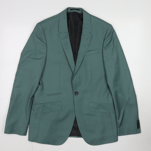 ASOS Mens Blue Wool Jacket Suit Jacket Size 38 Regular