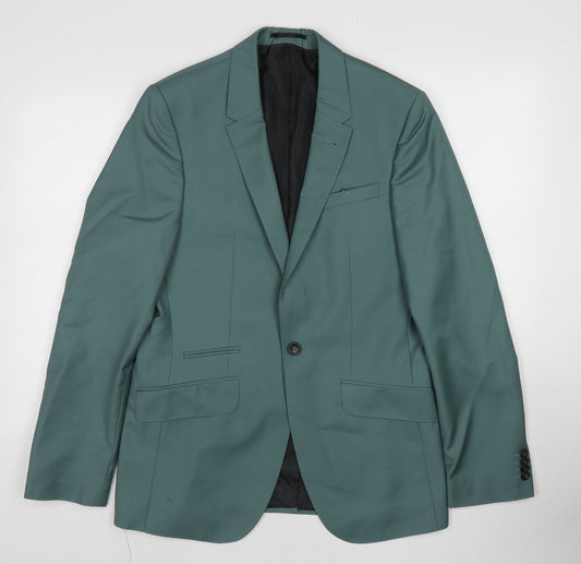 ASOS Mens Blue Wool Jacket Suit Jacket Size 38 Regular