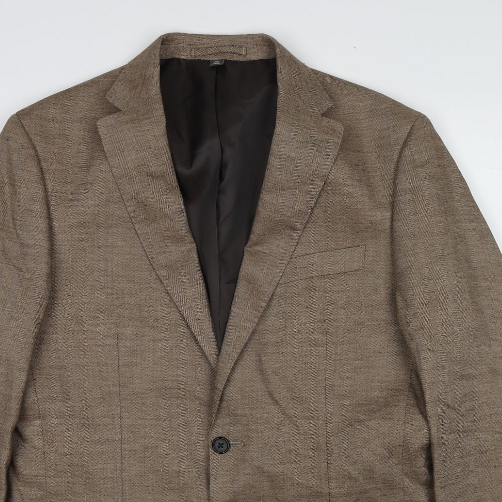 Marks and Spencer Mens Brown Polyester Jacket Suit Jacket Size 40 Regular
