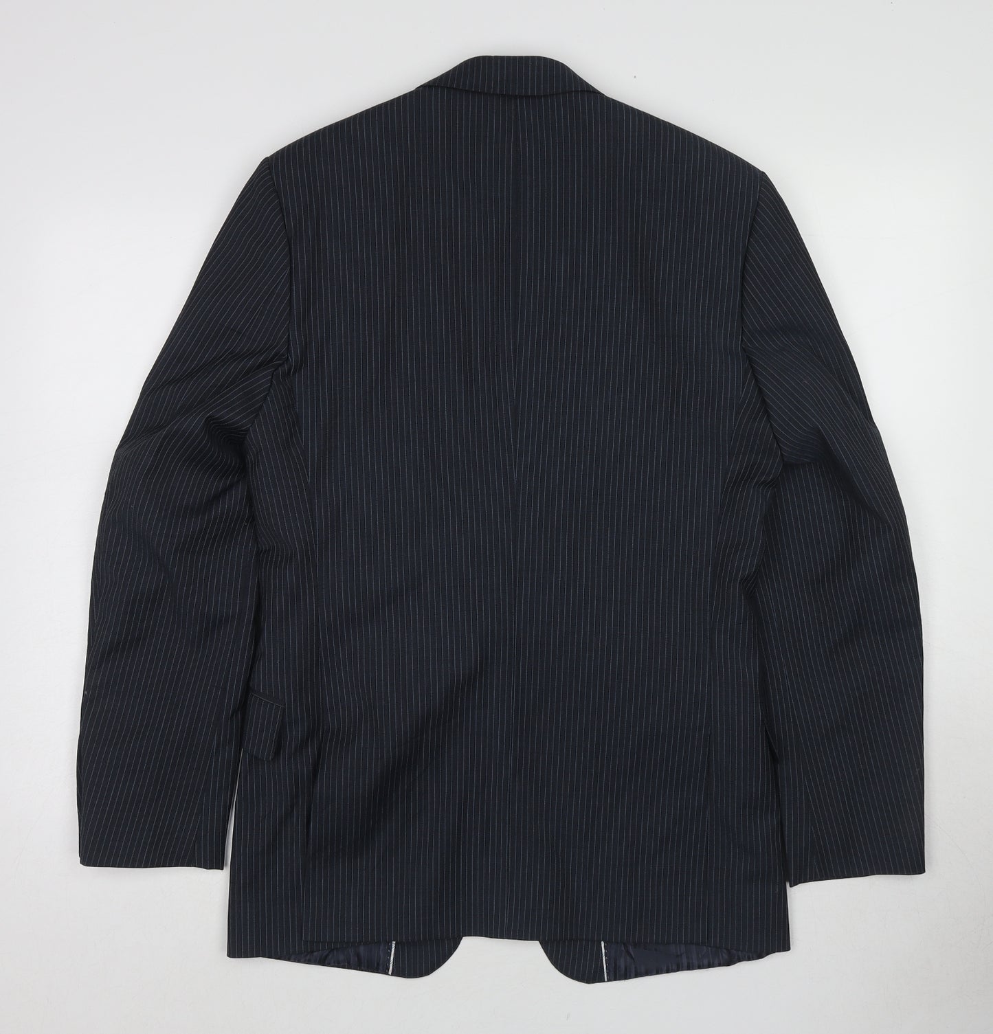 Urban Resistance Mens Blue Striped Polyester Jacket Suit Jacket Size 36 Regular