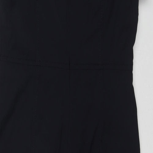 Brook Taverner Womens Blue Polyester Shift Size 10 Round Neck Zip