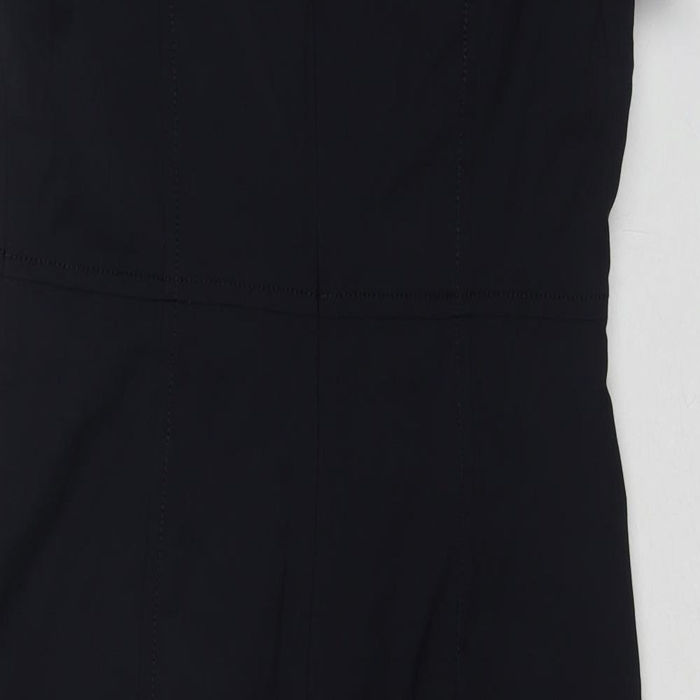 Brook Taverner Womens Blue Polyester Shift Size 10 Round Neck Zip