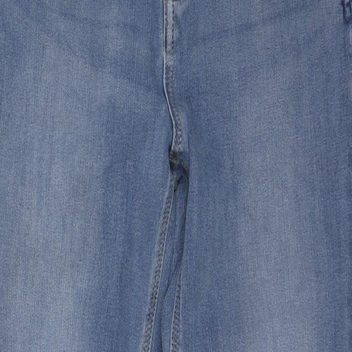 Marks and Spencer Womens Blue Cotton Straight Jeans Size 10 Regular Zip