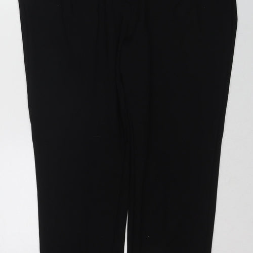 NEXT Womens Black Viscose Chino Trousers Size 16 L25 in Regular Zip