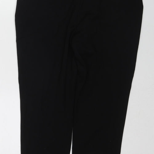 NEXT Womens Black Viscose Chino Trousers Size 16 L25 in Regular Zip