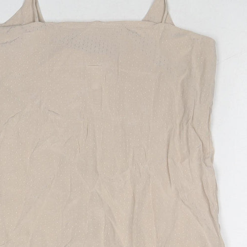 H&M Womens Beige Polyester Basic Tank Size 6 V-Neck