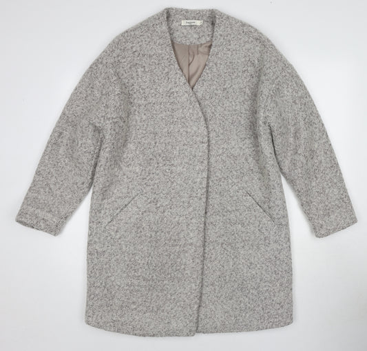 Daphnea Womens Grey Overcoat Coat Size L Button