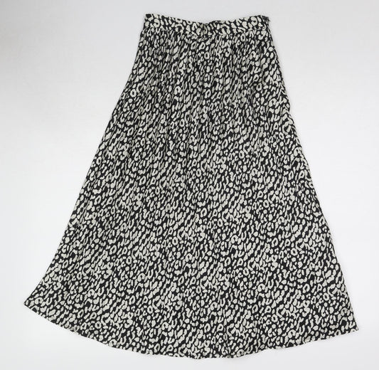 Nasty Gal Womens Black Animal Print Polyester A-Line Skirt Size 10 Zip - Leopard Print