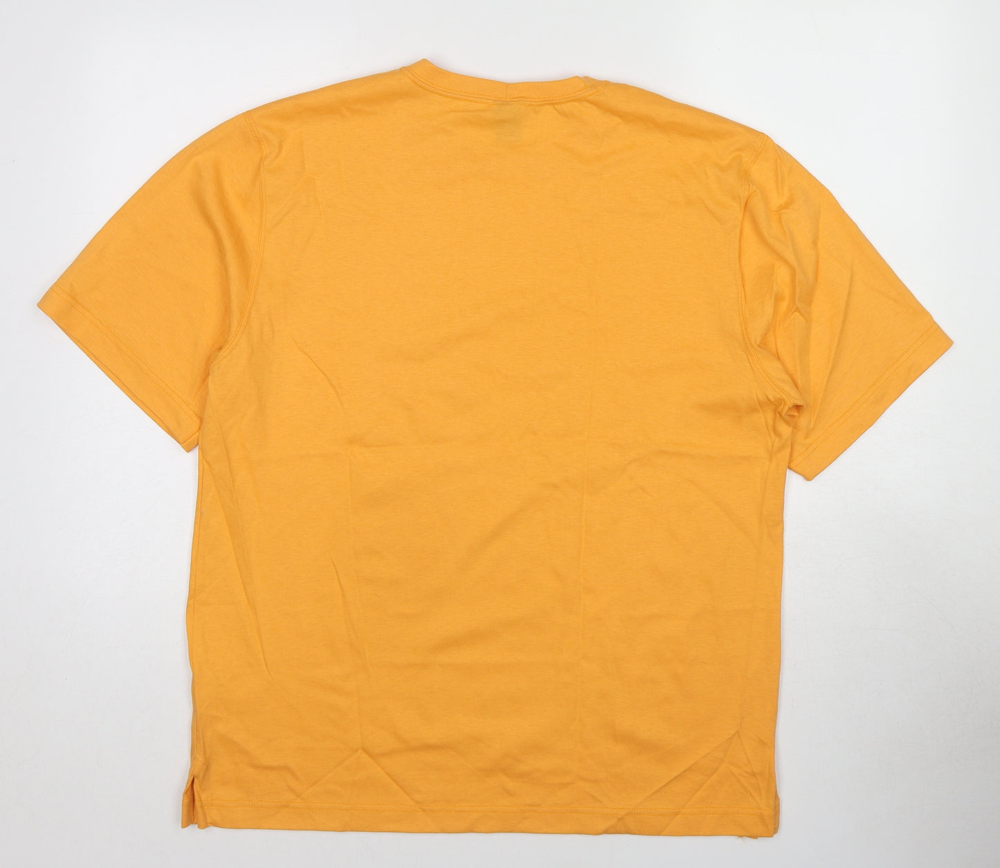 Lands' End Womens Orange Cotton Basic T-Shirt Size 14 Round Neck - Size 14-16