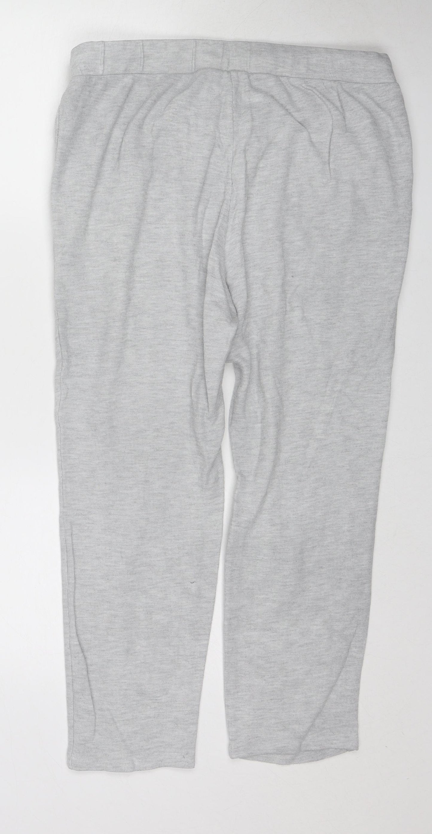 H&M Womens Grey Cotton Jogger Trousers Size M Regular Drawstring