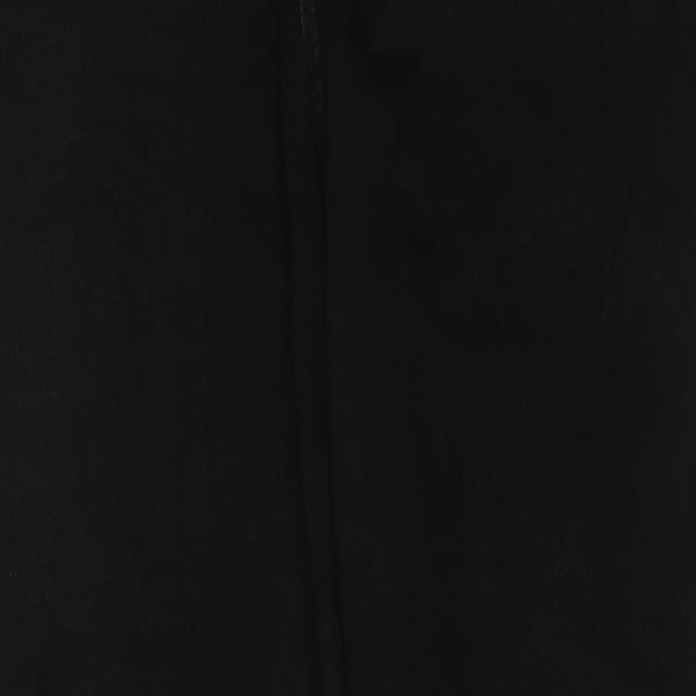 Marks and Spencer Womens Black Cotton Straight Jeans Size 12 L26 in Regular Button