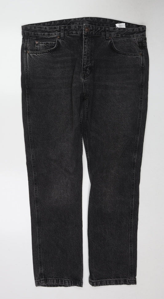 Route One Mens Black Cotton Straight Jeans Size 38 in L24 in Regular Zip