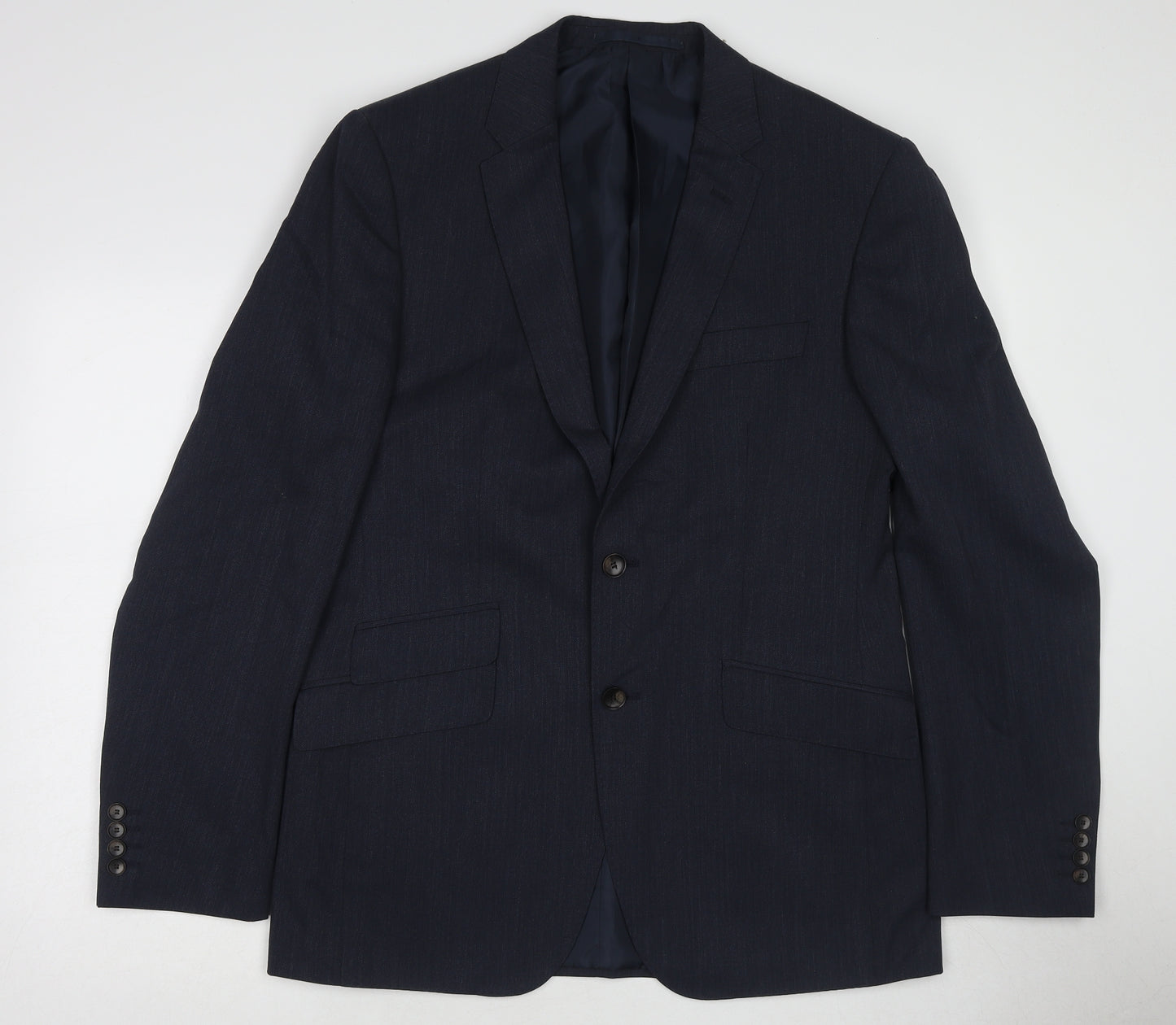 Marks and Spencer Mens Blue Wool Jacket Suit Jacket Size 44 Regular