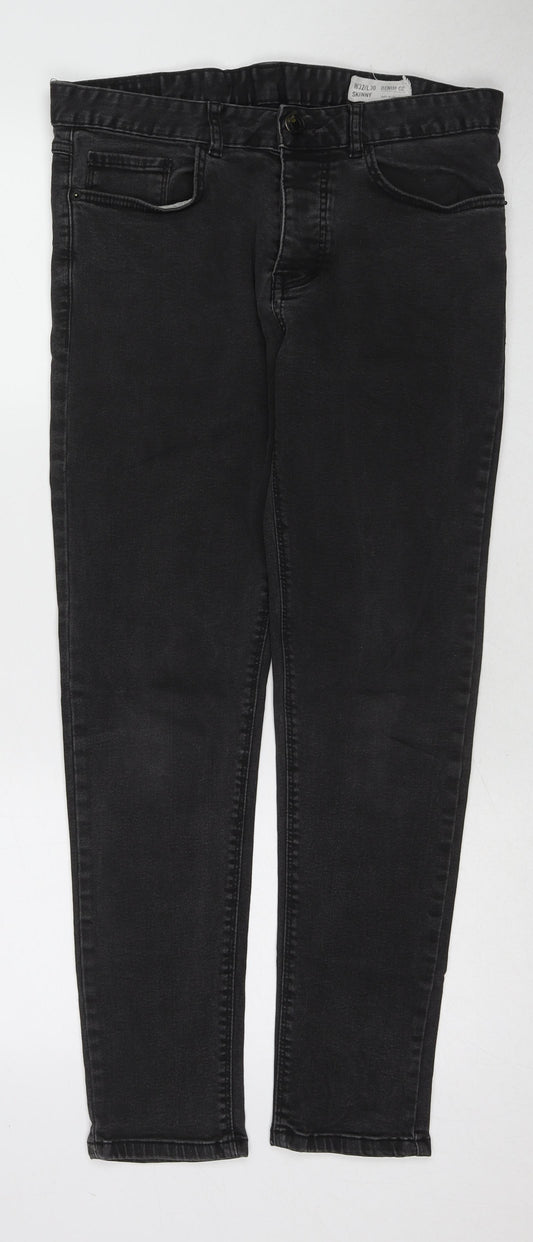 Denim & Co. Mens Black Cotton Skinny Jeans Size 32 in L30 in Regular Zip