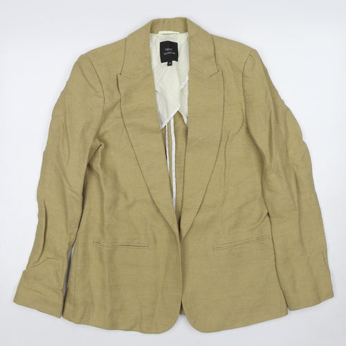 NEXT Womens Beige Linen Jacket Suit Jacket Size 14 - Open Style
