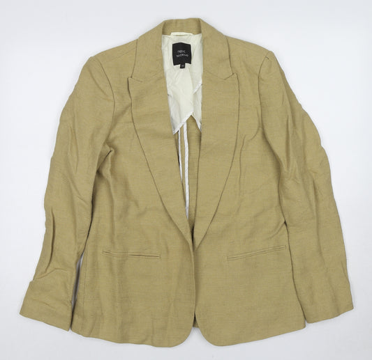NEXT Womens Beige Linen Jacket Suit Jacket Size 14 - Open Style