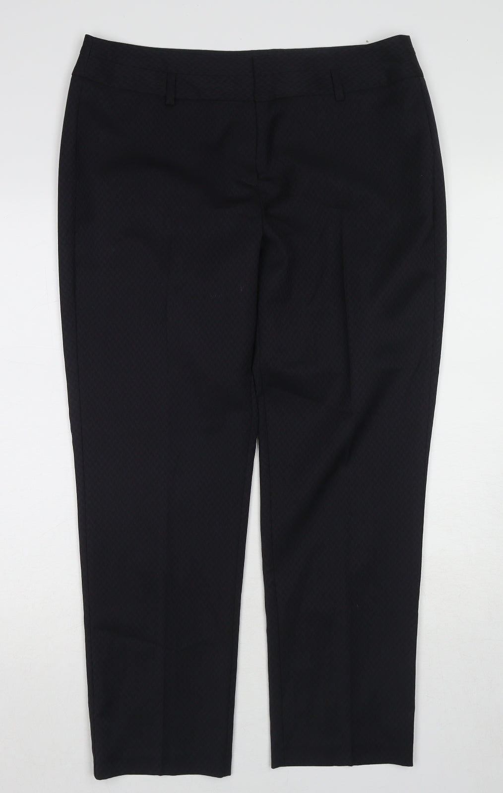 Debenhams Womens Black Polyester Chino Trousers Size 14 L27 in Regular Zip
