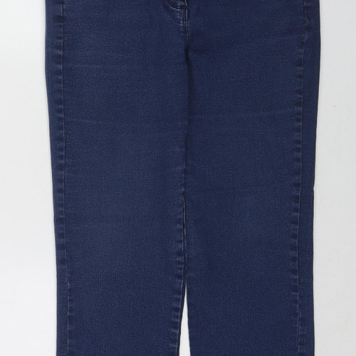 Bonmarché Womens Blue Cotton Straight Jeans Size 12 Regular Button