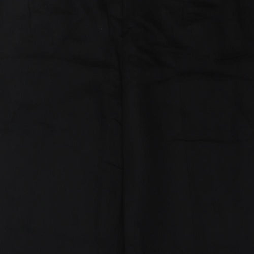 Coast Womens Black Linen Trousers Size 14 L30 in Regular Zip
