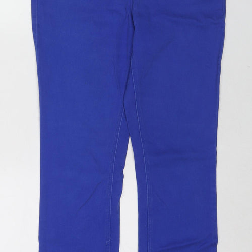 M&Co Womens Blue Cotton Straight Jeans Size 12 L29 in Regular Zip