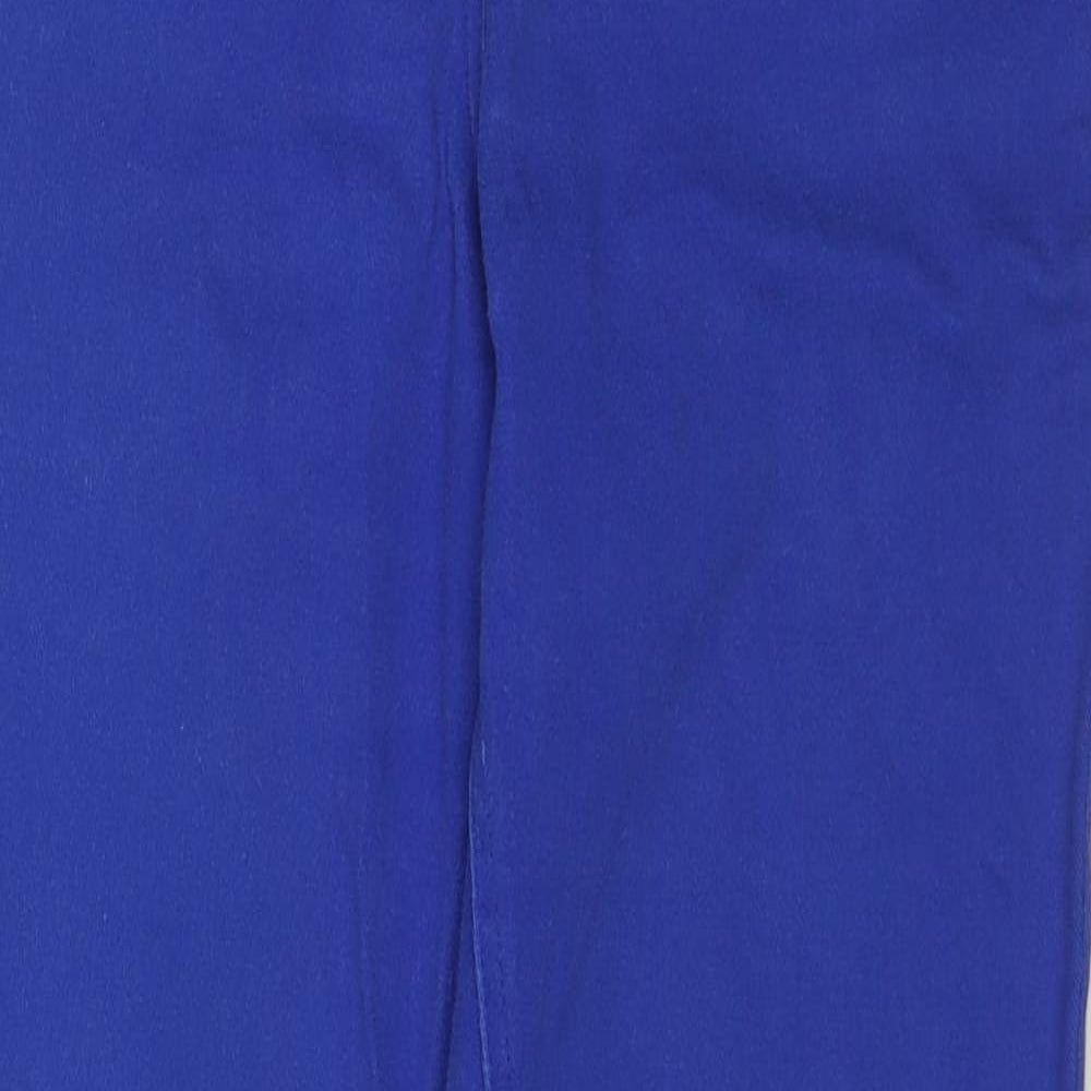 M&Co Womens Blue Cotton Straight Jeans Size 12 L29 in Regular Zip