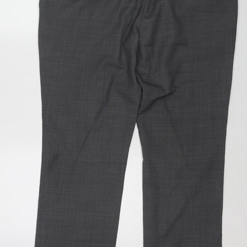 Aspen & Court Mens Grey Wool Dress Pants Trousers Size 38 in L30 in Regular Zip