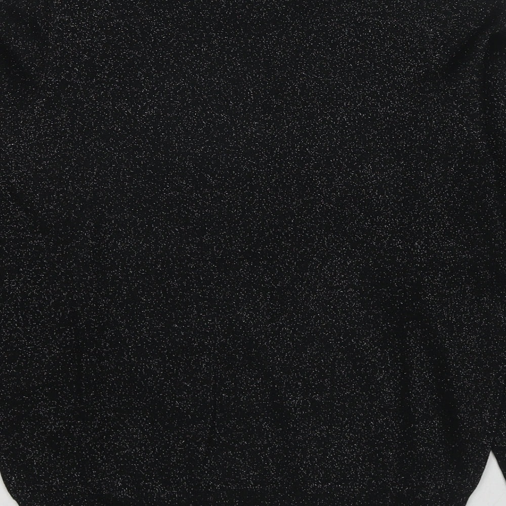 Marks and Spencer Womens Black Round Neck Viscose Cardigan Jumper Size 10