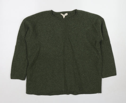 Cornwall Womens Green Round Neck Wool Pullover Jumper Size 16