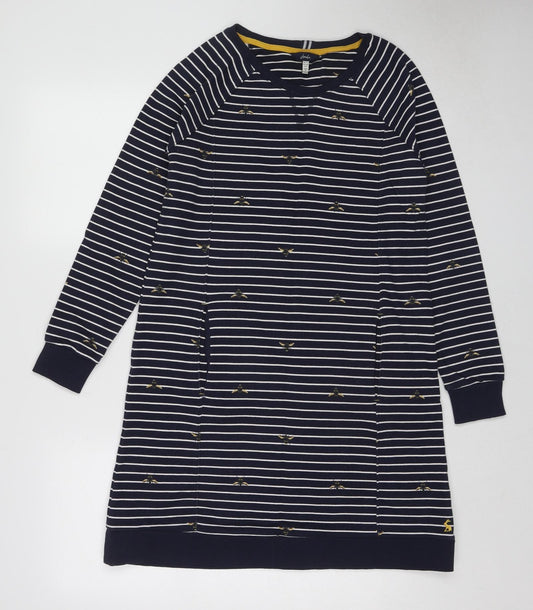 Joules Womens Blue Striped Cotton Pullover Sweatshirt Size 12 Pullover - Bee detail