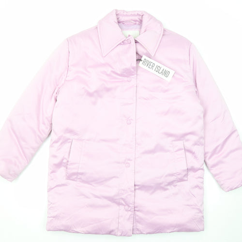 River Island Womens Pink Jacket Size S Snap