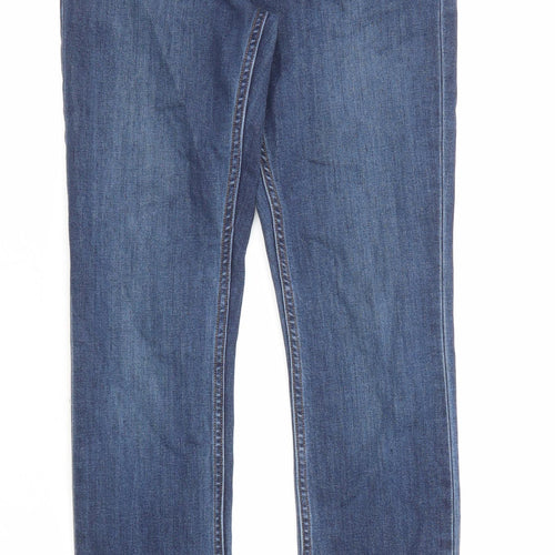 H&M Womens Blue Cotton Skinny Jeans Size 8 L28 in Regular Zip